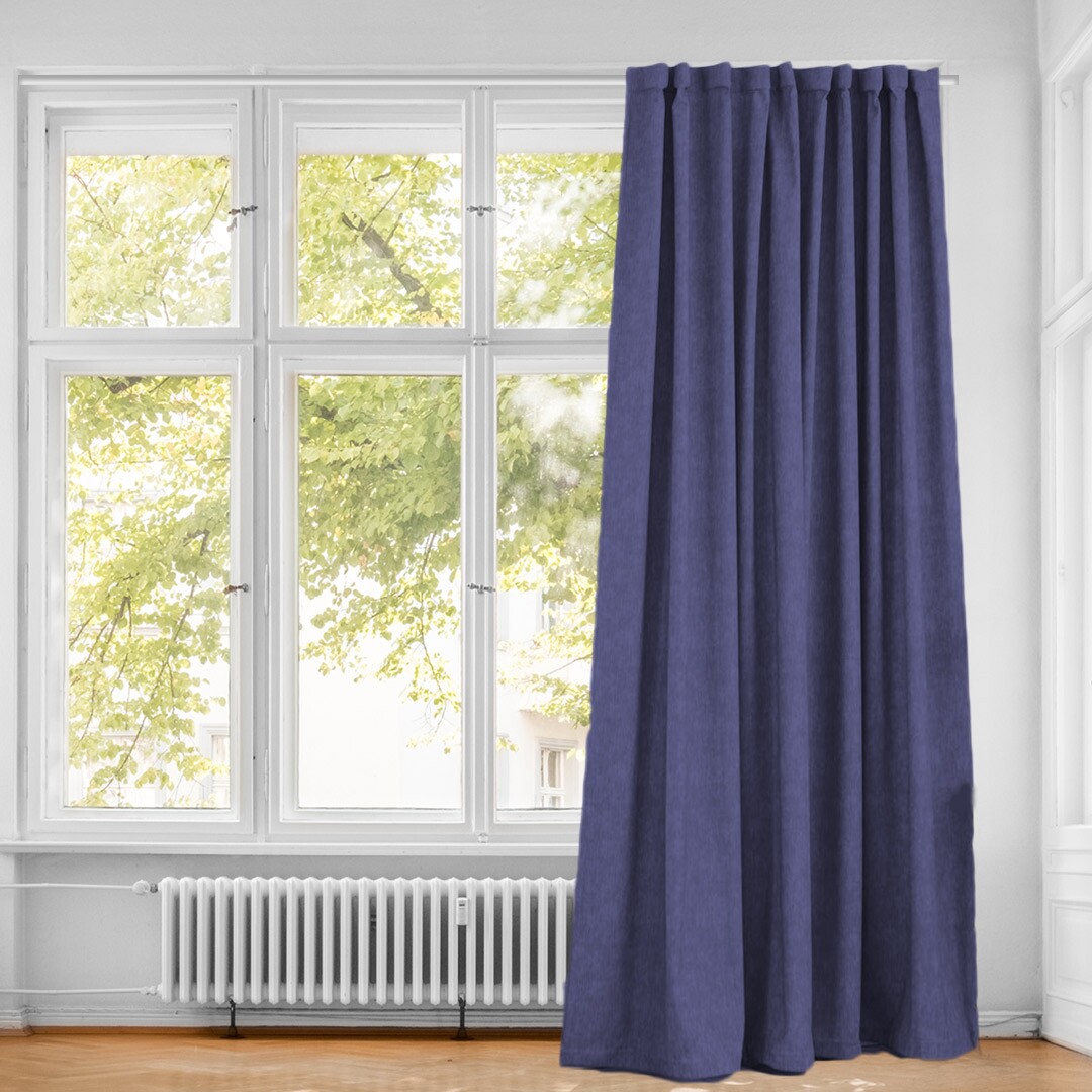 LN16025-9_1.jpg Ready Made Taped Curtain 230x218cm Navy - Image 1