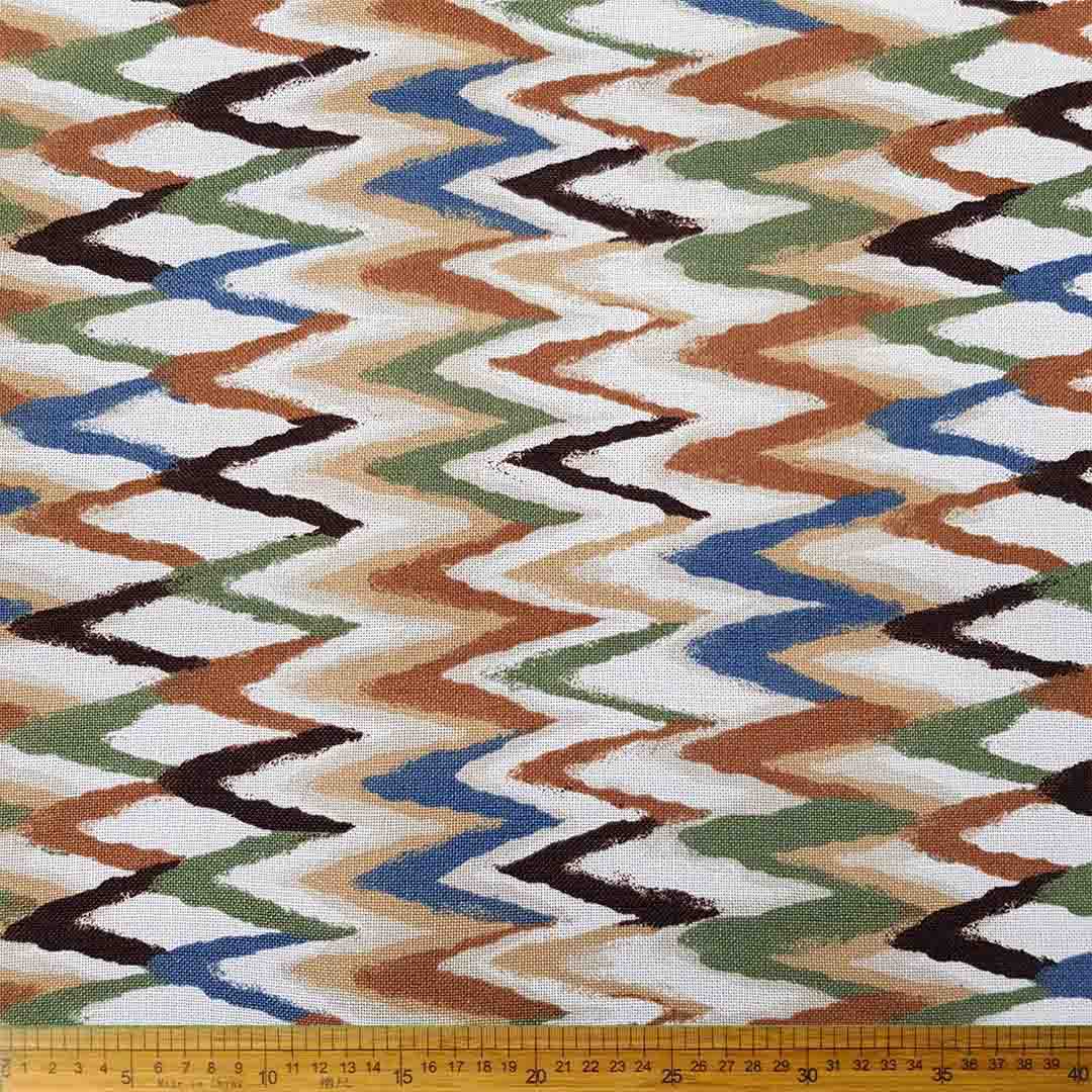 MultiColoured Diamond Polyester-3 fabric with a bold, geometric diamond pattern, ideal for reupholstering sofas, chairs, and cushions
