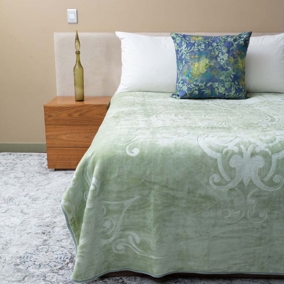 LN01684-4 Pandora Mink 1Ply Queen Blanket - Sage