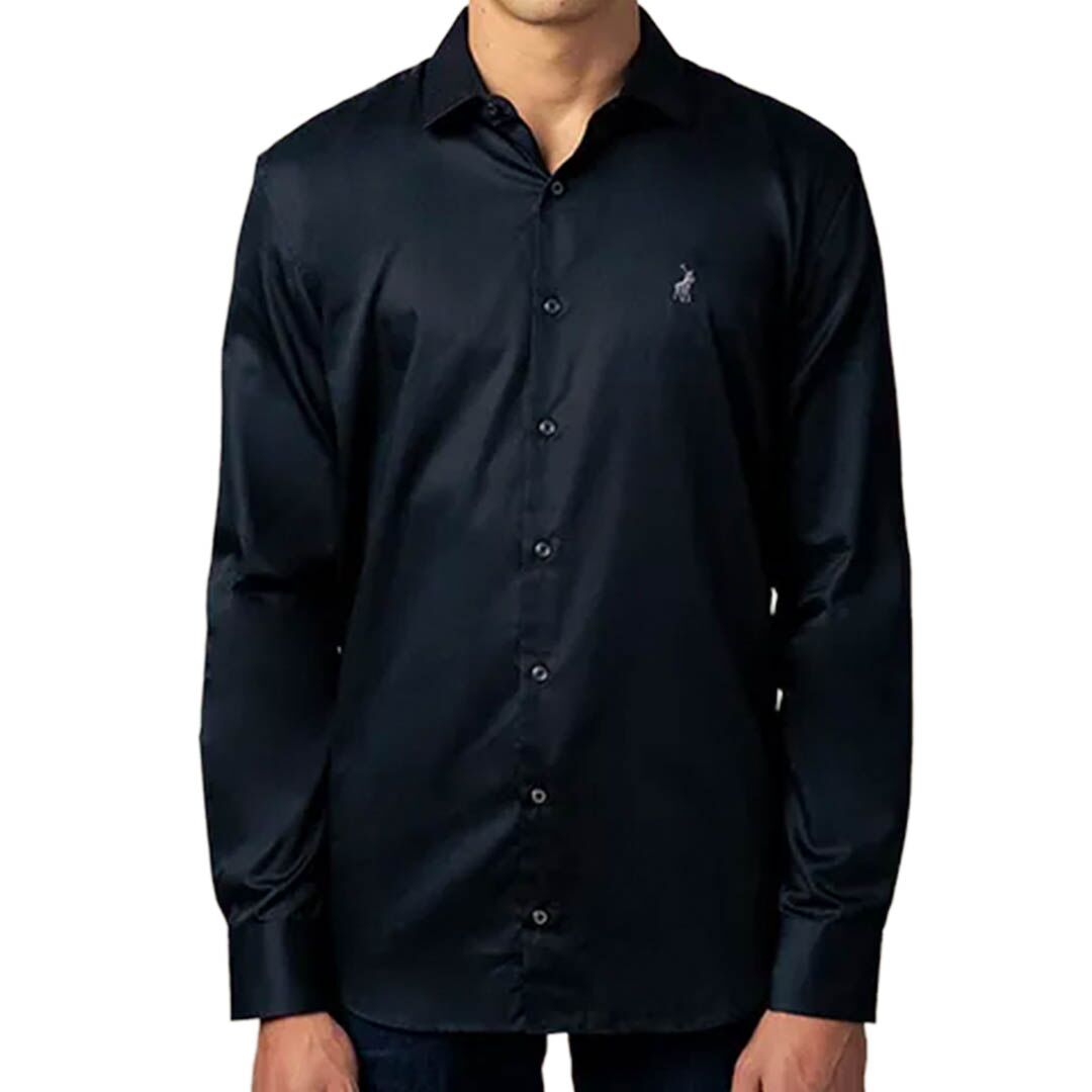 Mens Polo Custom Fit Greig Shirt - black - Image 1