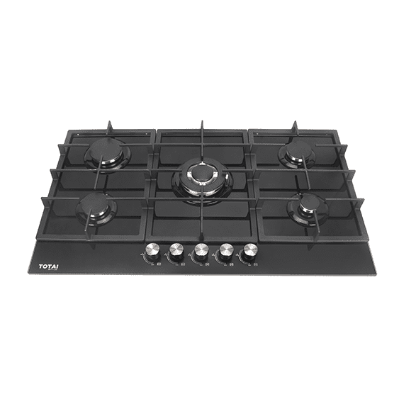 TOTAI 5 BURNER GAS HOB GAS ON GLASS 03/TS5BNR-GG - Image 1