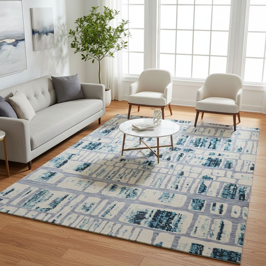 carpet_0001s_0002_CA0100171 200x150cm Urban Mosaic Blue Turkish Carpet - Image 1