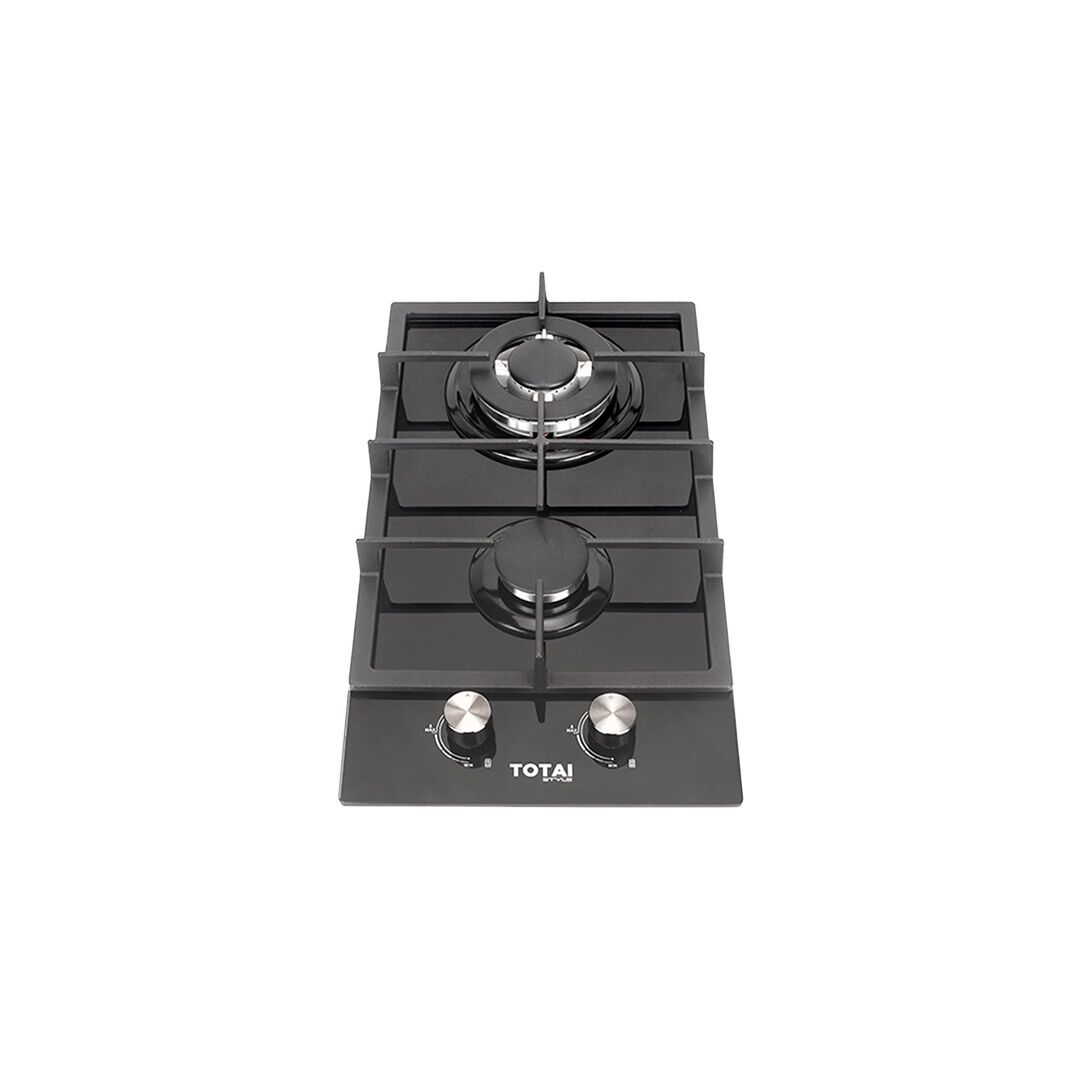 AP070131_1.jpg TOTAI 2 Burner Gas Hob Gas On Glass 03/TS2BNR-GG - Image 1