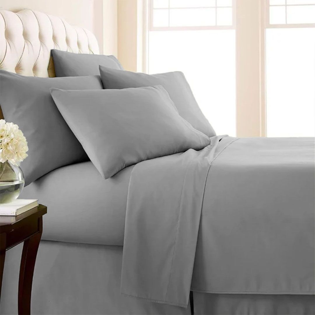 LN070070-3_1 Single Fitted Sheet With Extra Depth T400 Grey - Image 1