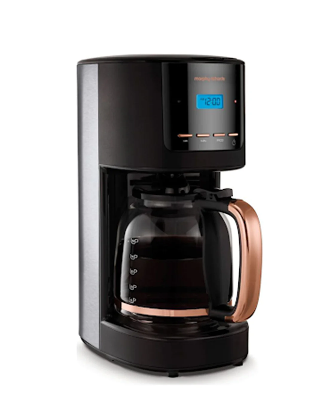 162030-COFFEEMAKERDIGITALSS1_8L1000WROSE_01 Morphy Richards Digital Coffee Maker - Black & Rose Gold - Image 1