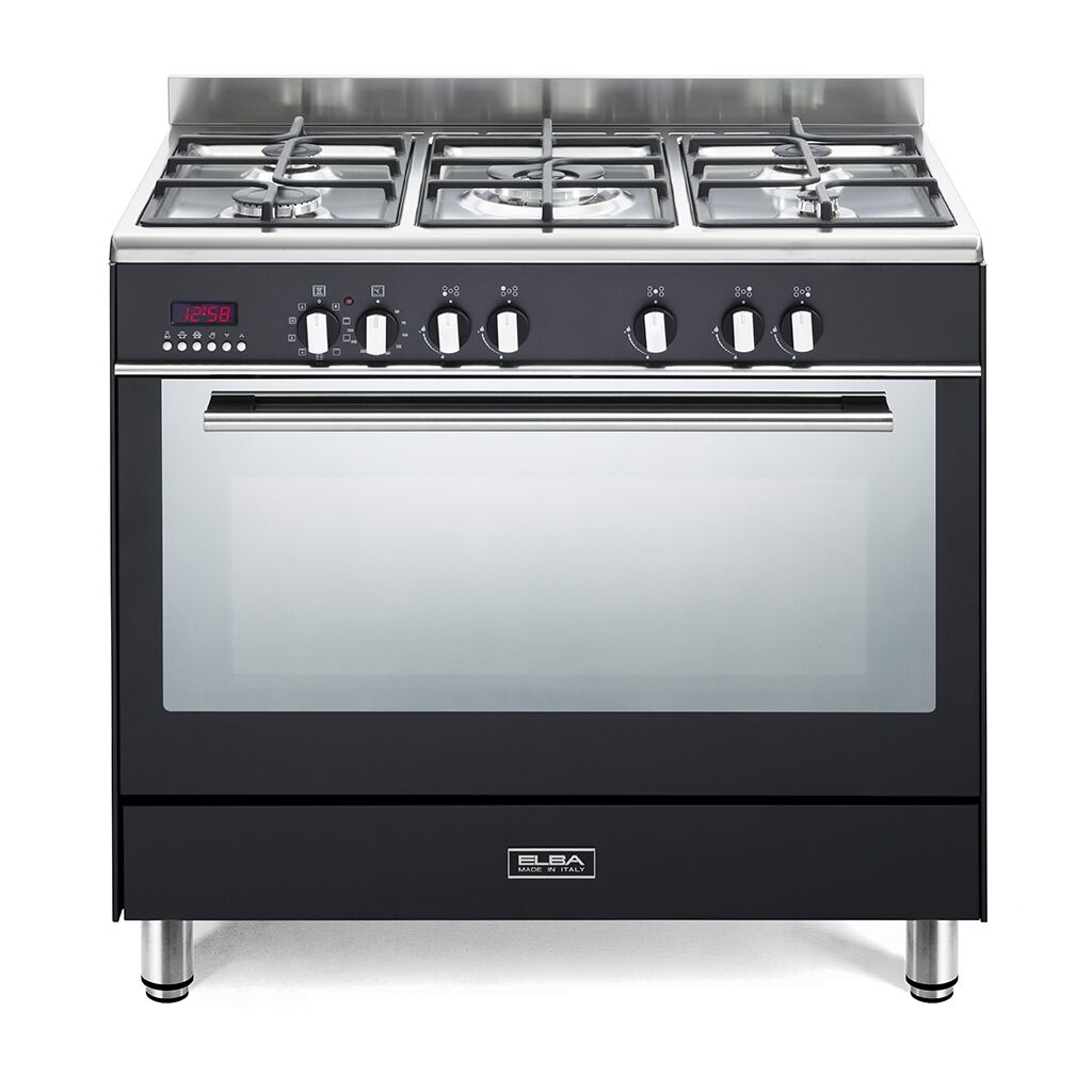 019FX 827B ELBA FUSION 90CM 5 BURNER GAS COOKER WITH ELECTRIC OVEN - BLACK 01/9FX 827B - Image 1