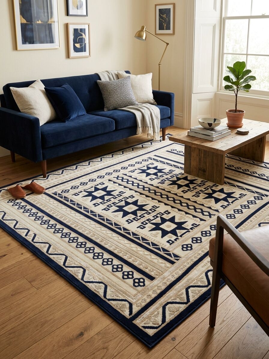 Southwestern Tribal Geometric Carpet 150x230cm - Image 1