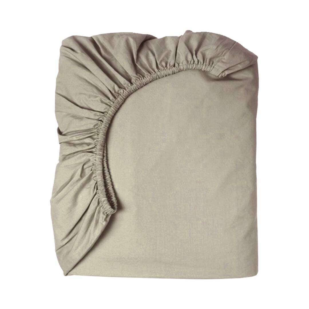 LN079522-2_1.jpg Fitted Sheet 144Tc Three Quarter Natural - Image 1