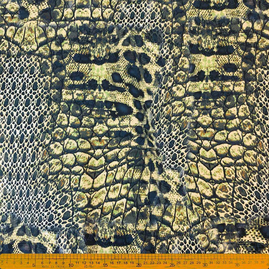 Scuba Printed Fabric Cream-Snake-6