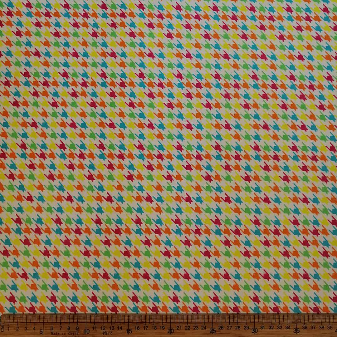100% Cotton Printed-7 Colr Houndstooth - Image 1