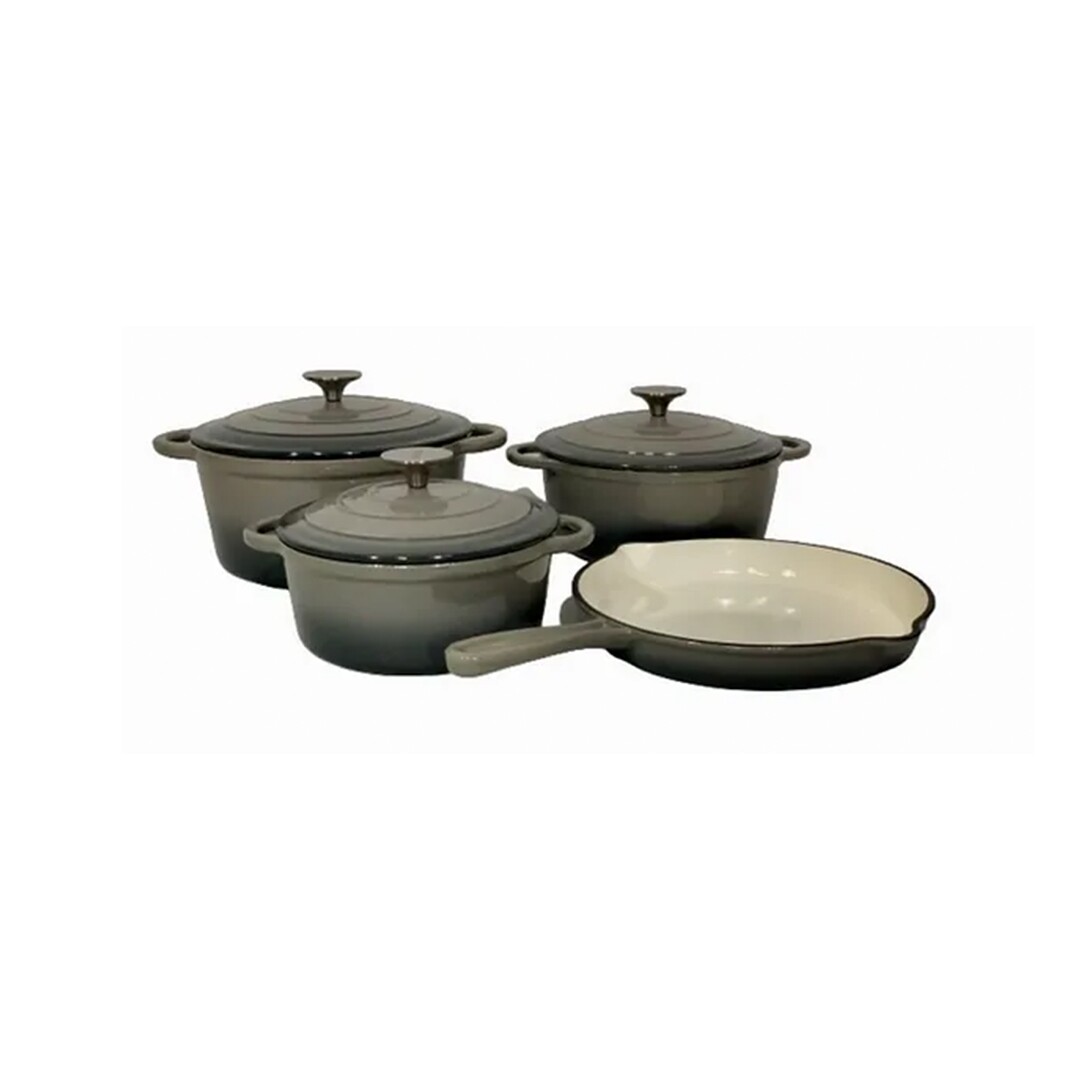 GL13062_1 Cast Iron Pot Set (7-Piece-Grey-CH981)