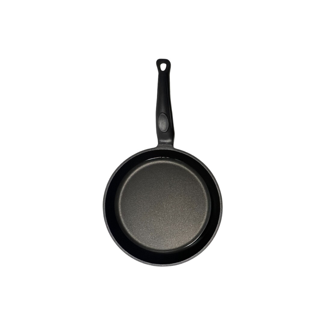 : Black CEM Cast Aluminium Grill 28X28CM, a non-stick grill pan with ridges for perfect grill marks, ideal for grilling meats, vegetables, and seafood.
