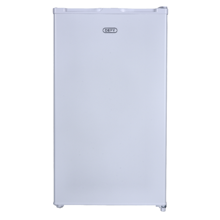 dbf90w_close_door_copy-1.webp Defy 90L Bar Fridge DBF90W in white, featuring a compact design, energy-efficient cooling, and ample storage for drinks and snacks.