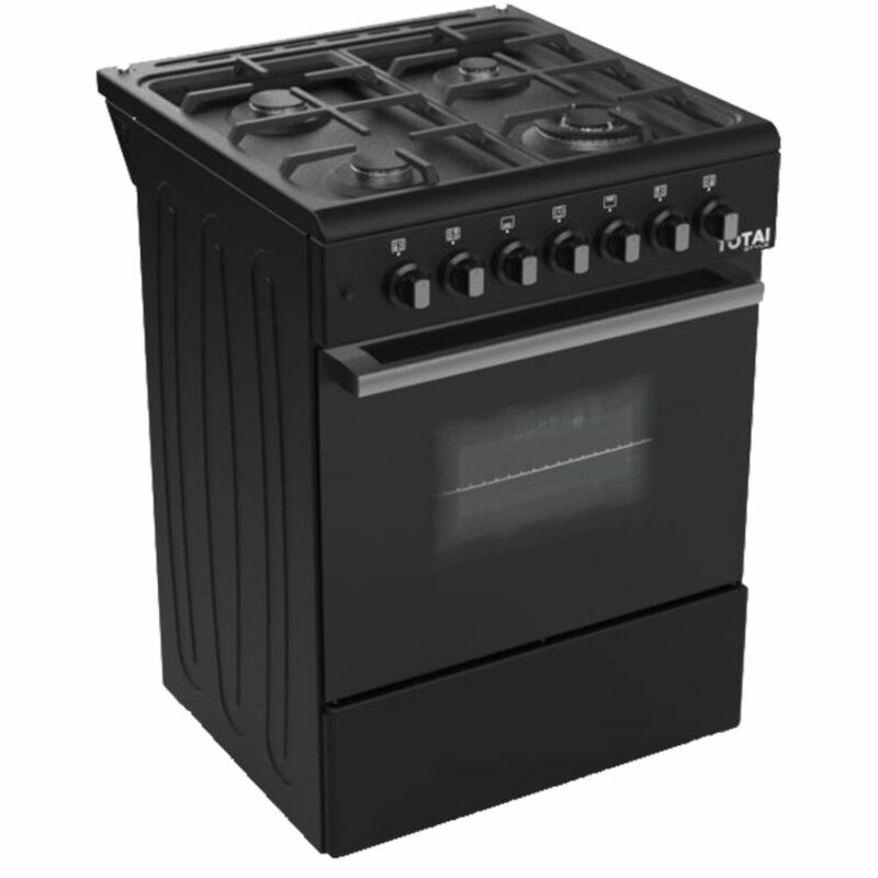 TOTAI TS 60CM 4 BURNER GAS STOVE WITH ELECTRIC OVEN- BLACK - Image 1
