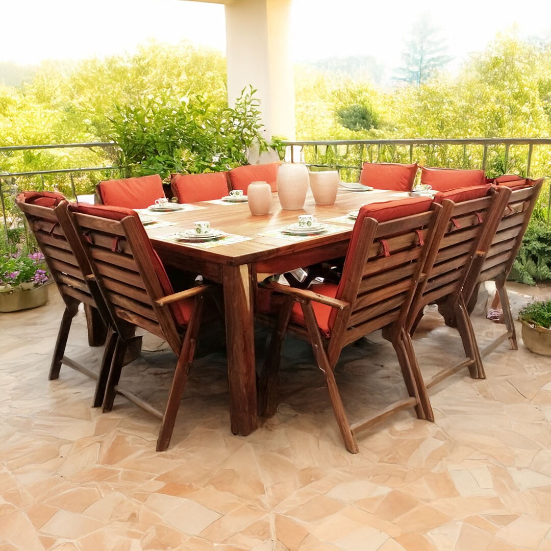 FU0118-4_2-2 Teak Outdoor Patio 4–12-Seater With Cushions - Image 1