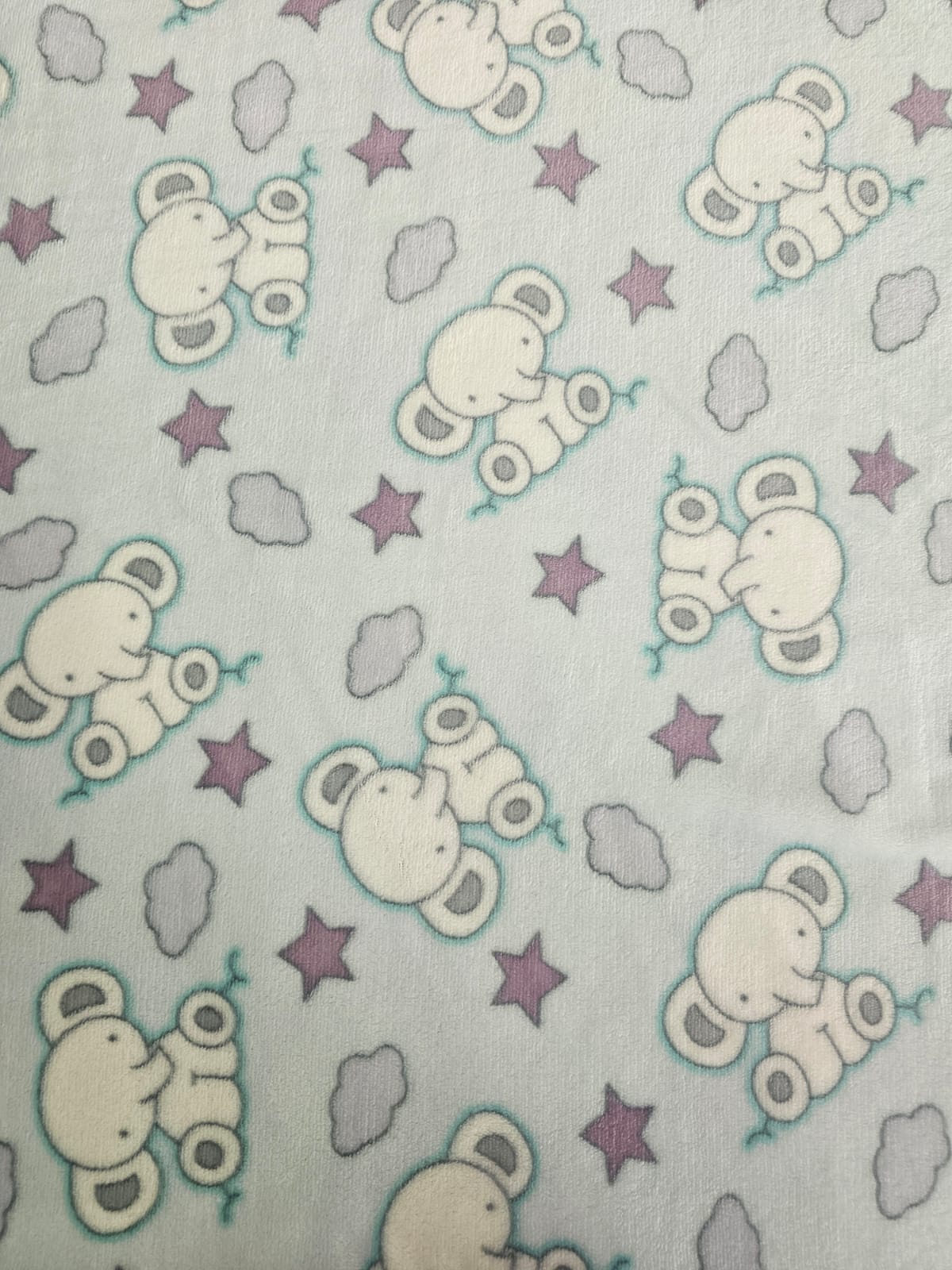 Printed Mongolian Fleece Starcloud P/Blue - Image 1